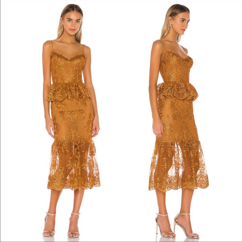 V. Chapman Orchid Lace Corset Dress Size 2 in Light Adobe